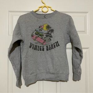 Venice Beach Skeleton Skateboarding Graphic Fleece Size Small
